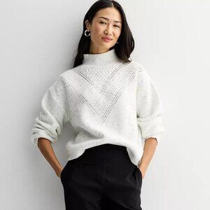 MNK Women's Bobble Sweater Size S In Winter White